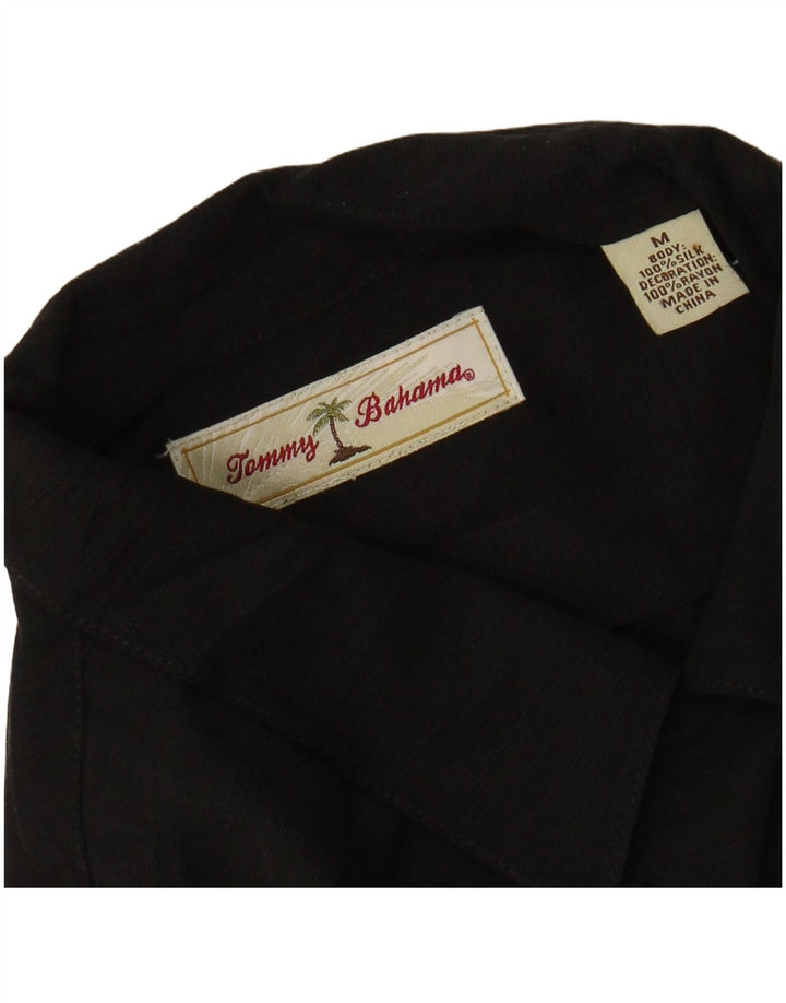 Tommy Bahama Chemise graphique à manches courtes pour homme en soie noire moyenne