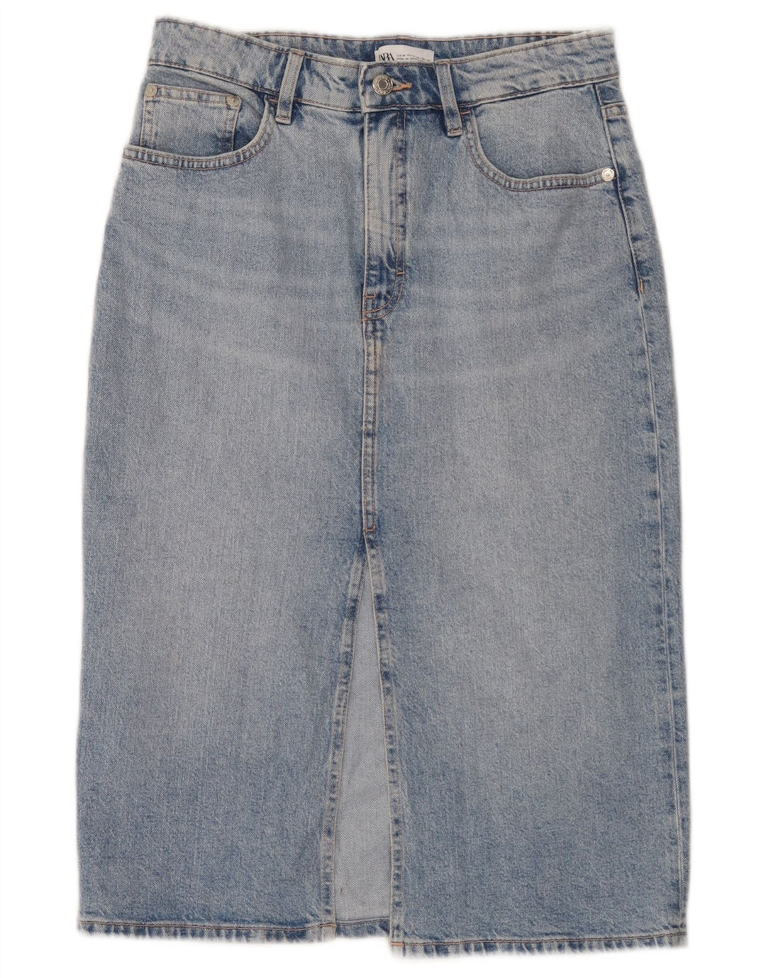 Zara Femme Jupe En Jean Moyen W28 Bleu