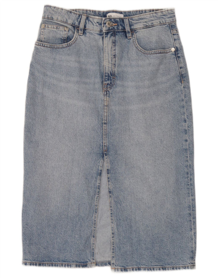 Zara Femme Jupe En Jean Moyen W28 Bleu