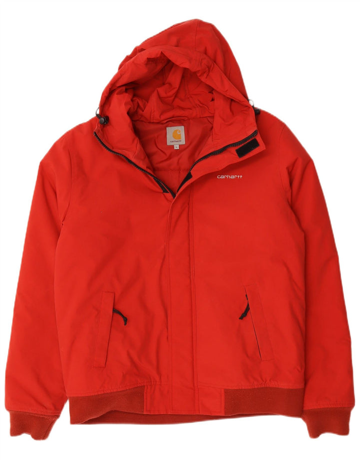 Carhartt Veste rembourrée à capuche pour homme UK 40 Large Rouge Nylon