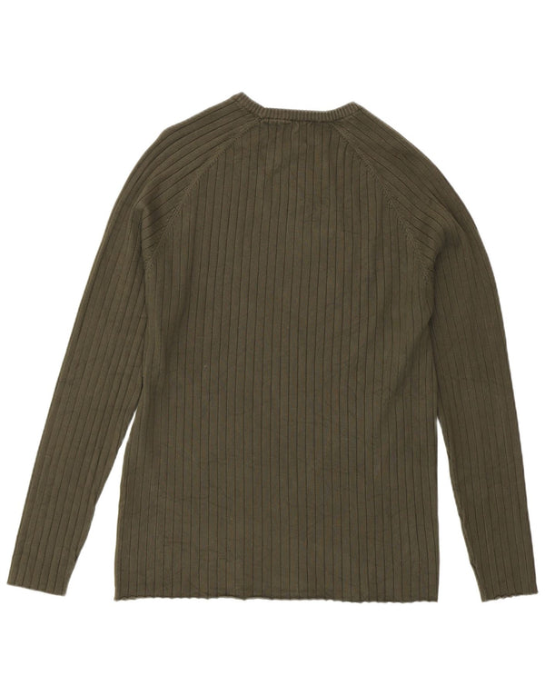 Zara Pull Col Ras Du Cou Homme Kaki Moyen