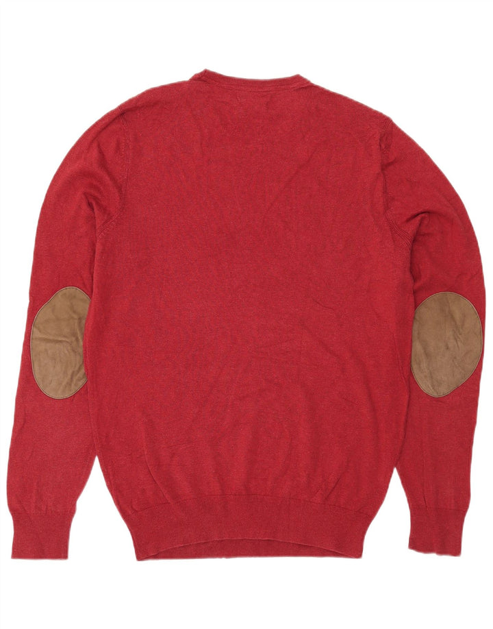 Massimo Dutti Pull col rond homme en coton rouge moyen