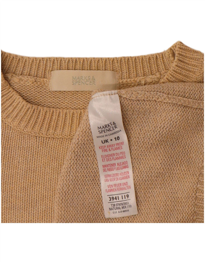 Marks & Spencer Pull surdimensionné à col bateau pour femme UK 10 Petit Beige
