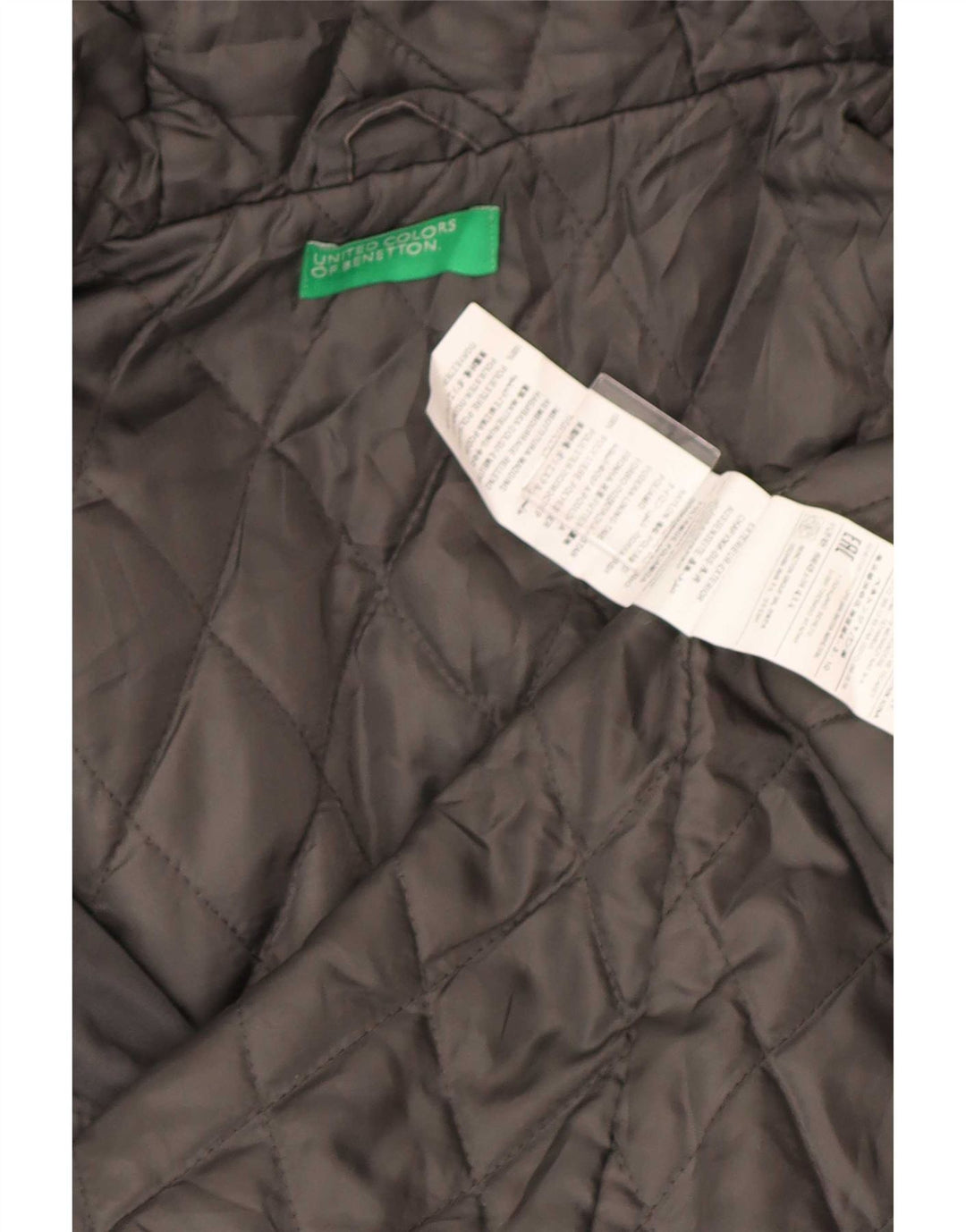 Benetton Parka à capuche pour femme UK 40 Large Gris Coton