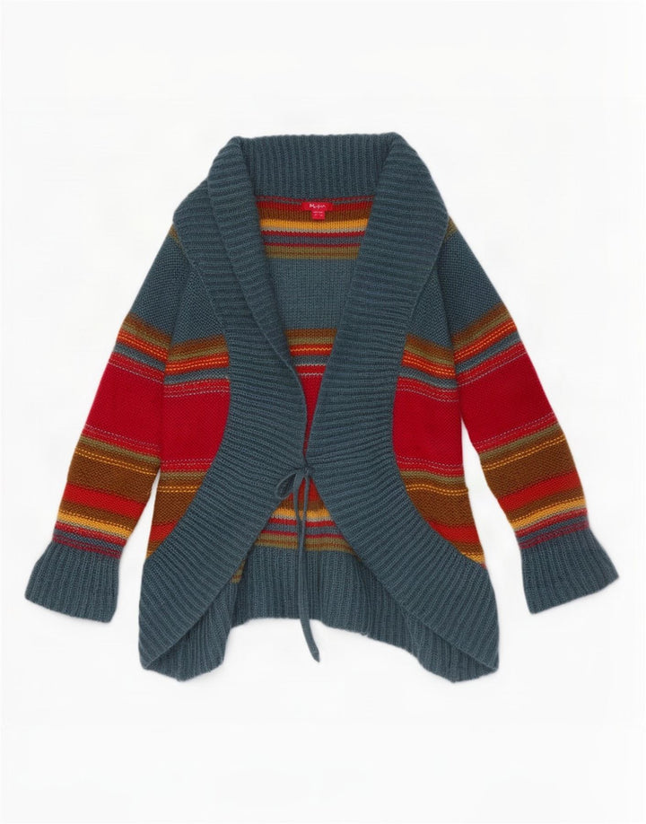 Monsoon Cardigan Pull Femme UK 12 Acrylique Rayé Multicolore Moyen