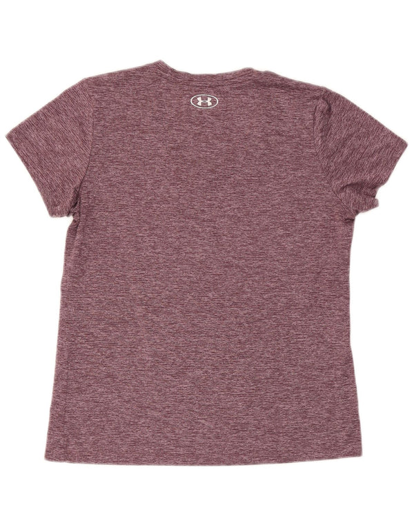Under Armour T-shirt Heat Gear pour femme UK 14 Bordeaux moyen moucheté