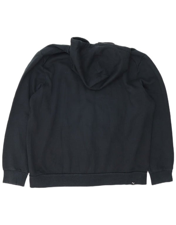 Puma Pull à capuche zippé graphique pour homme 2XL Noir Coton