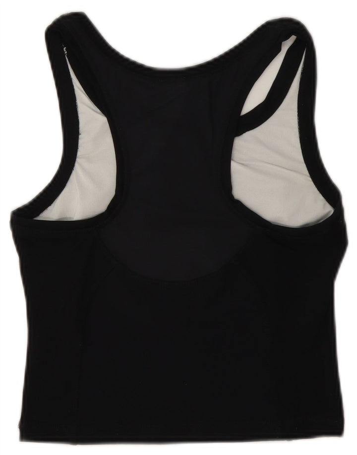 Adidas Womens Crop Vest Top UK 10 Petit Noir Polyamide