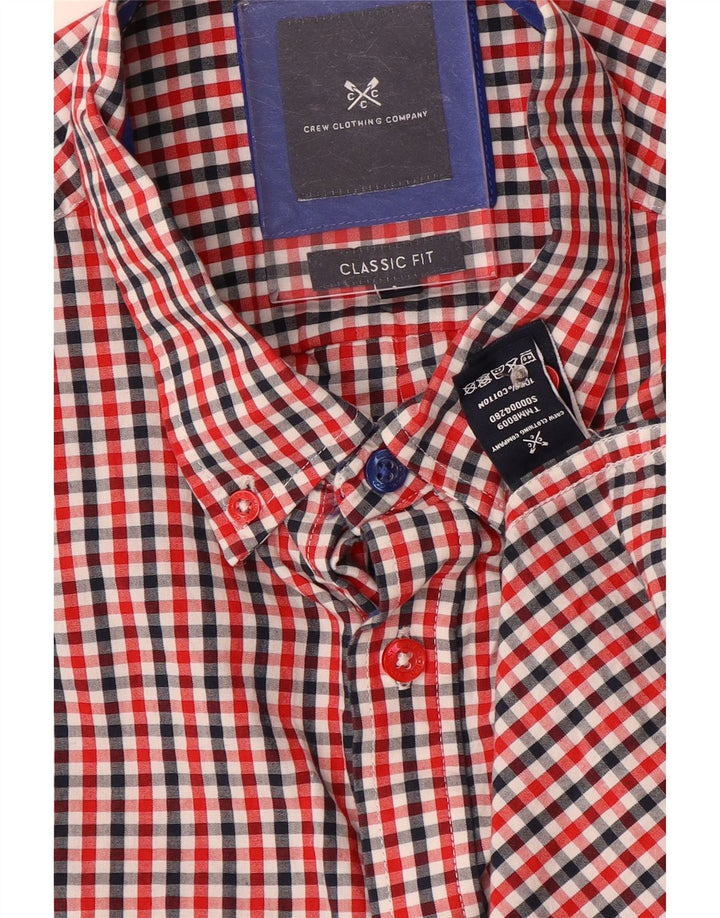 Crew Clothing Chemise classique pour homme en coton vichy rouge
