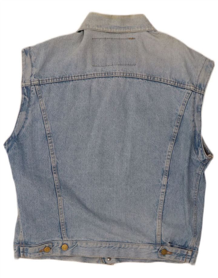 Carrera Hommes Denim Gilet UK 14 Bleu Moyen Coton