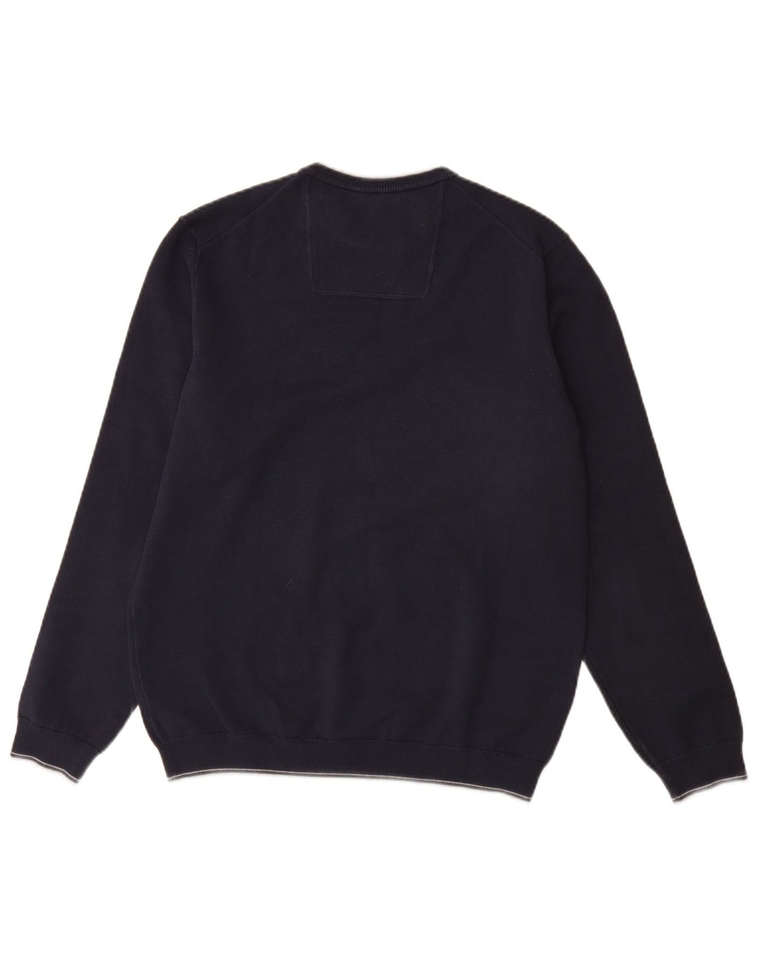 HUGO BOSS Pull ras du cou pour homme en coton bleu marine Large