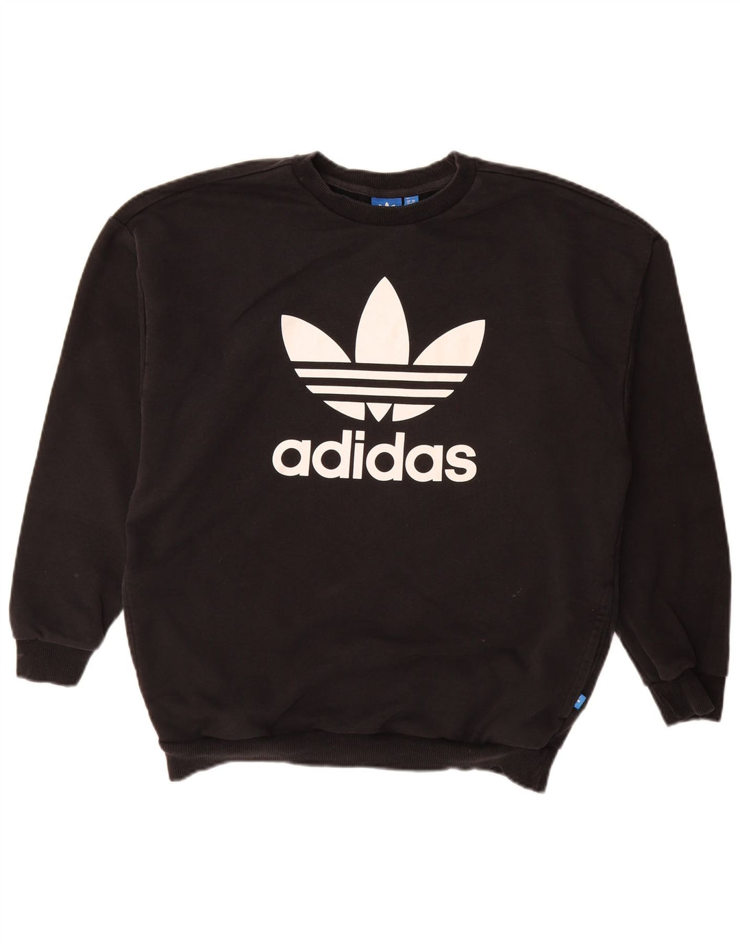 ADIDAS Sweat-shirt graphique pour femme UK 14 Grand coton noir