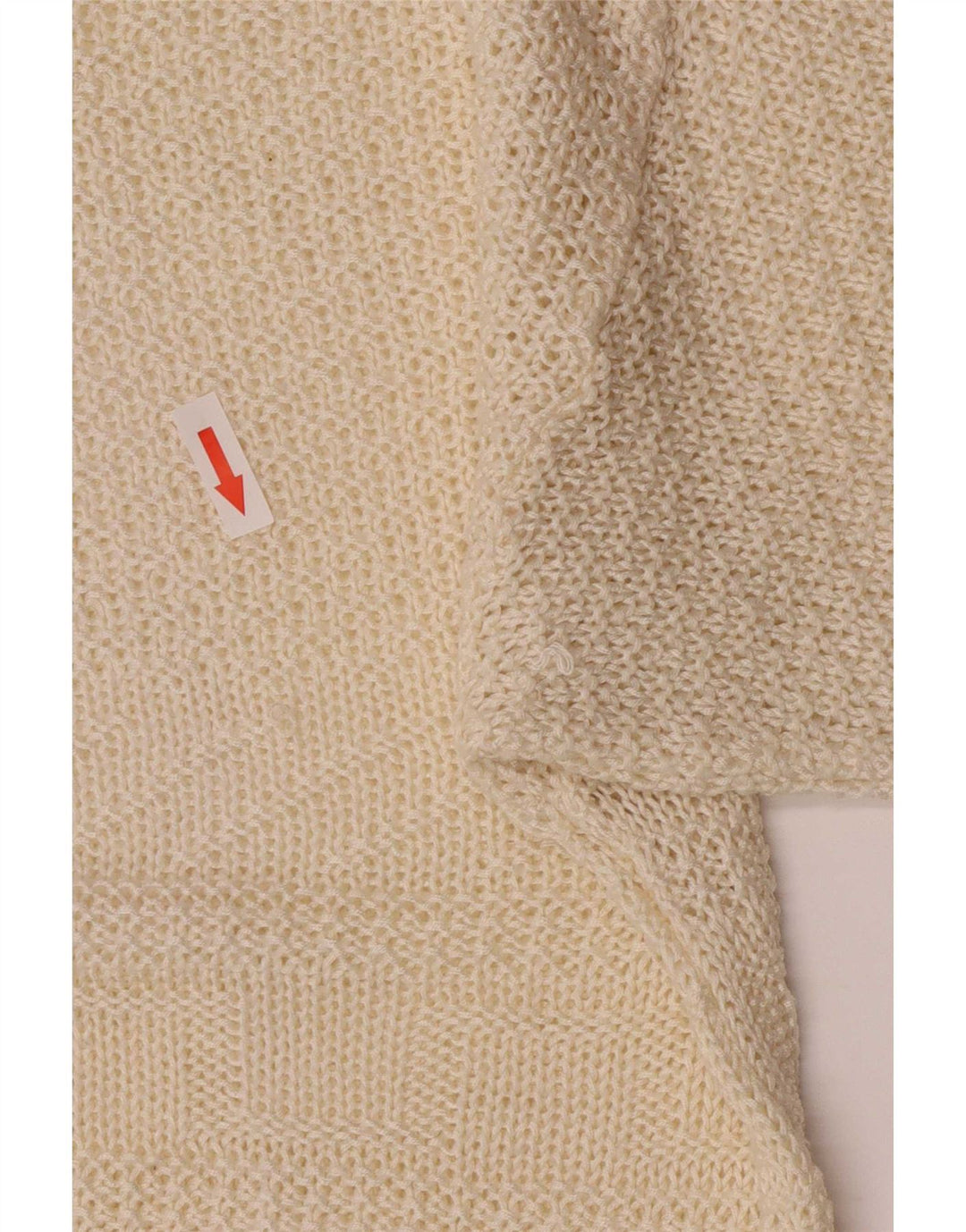 vintage Femmes Regular Fit Crew Neck Jumper Pull UK 12 Moyen Off White