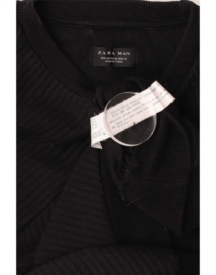 Zara Homme Sweatshirt Jumper Moyen Noir Coton