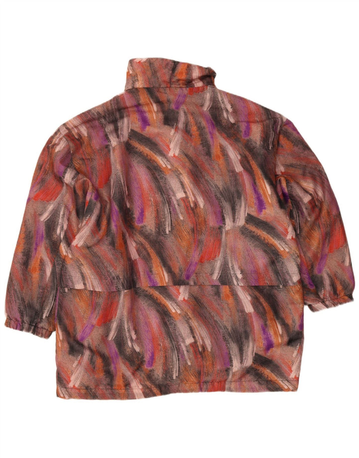 vintage Femmes Motif Abstrait Coupe-Vent Manteau EU 46 XL Multicolore