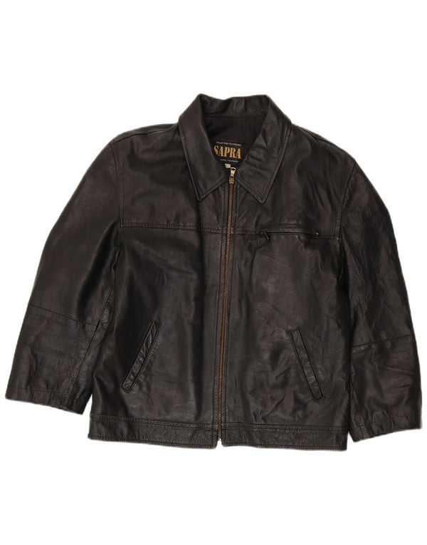 Veste en cuir femme vintage IT 50 XL Noir