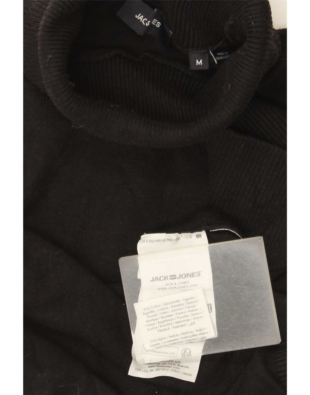 Jack & Jones Pull Col Roulé Homme Noir Moyen Coton