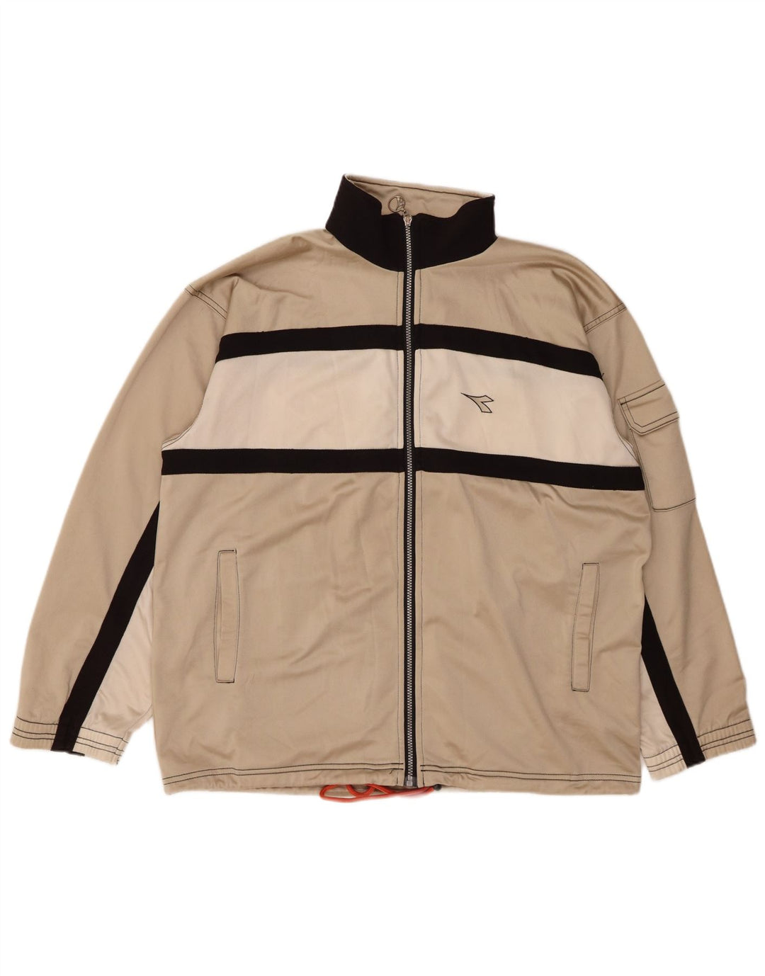 DIADORA Veste de Survêtement Homme UK 38 Beige Moyen Colorblock Polyester