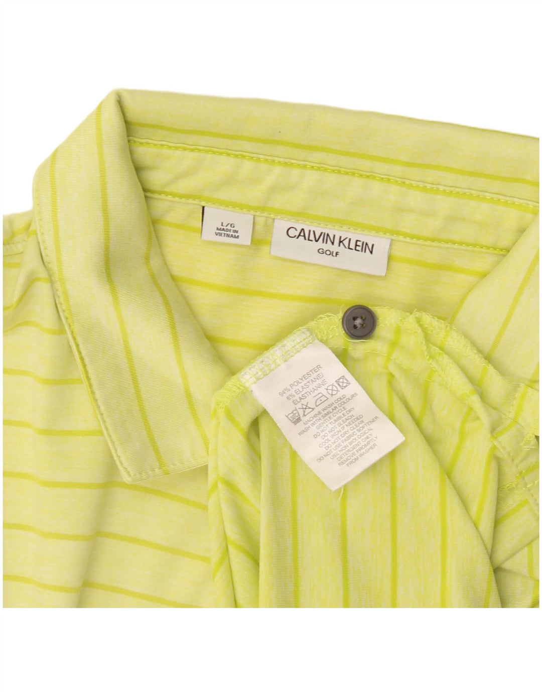 Calvin Klein Polo Homme Grand Jaune Rayé Polyester