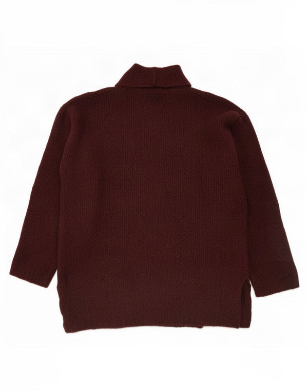 Zara Pull surdimensionné à col roulé pour femme UK 14 Viscose marron moyen