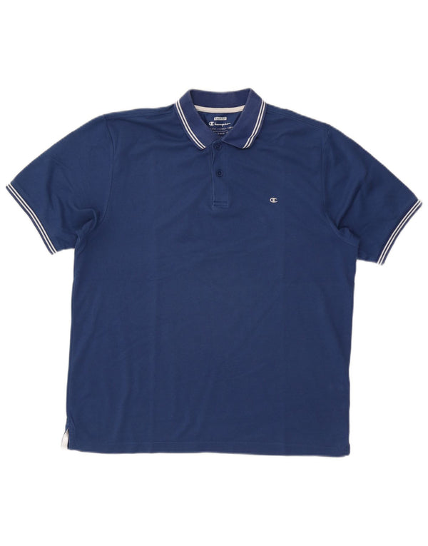 Champion Mens Easy Fit Polo Shirt Large Blue Cotton
