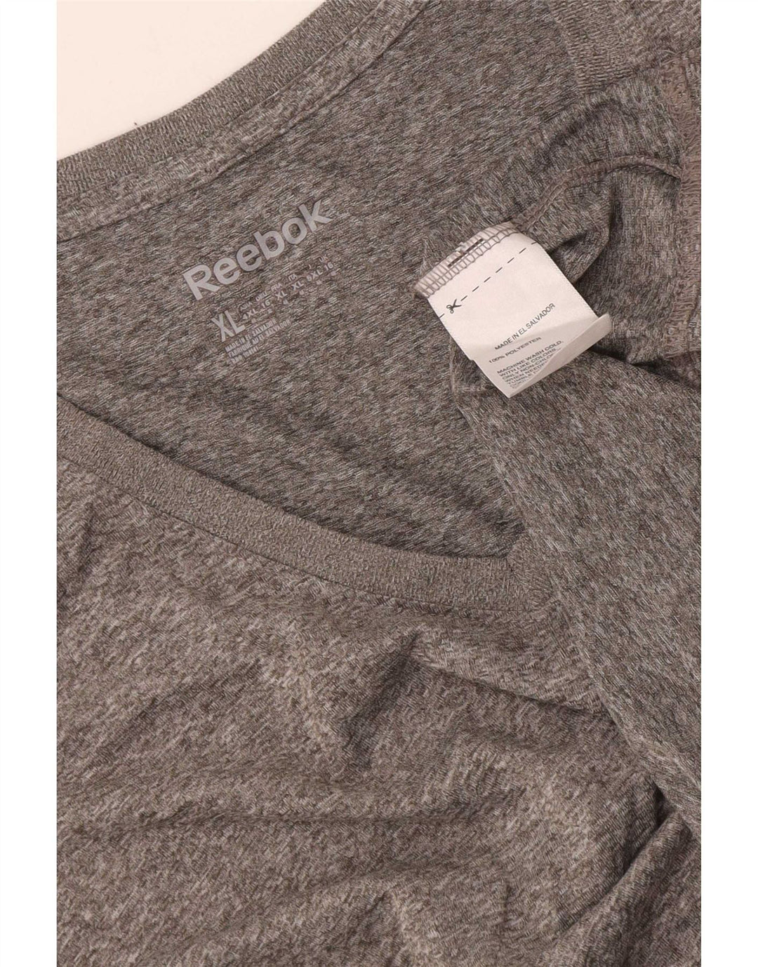 Reebok T-Shirt Femme UK 16 Large Gris Polyester