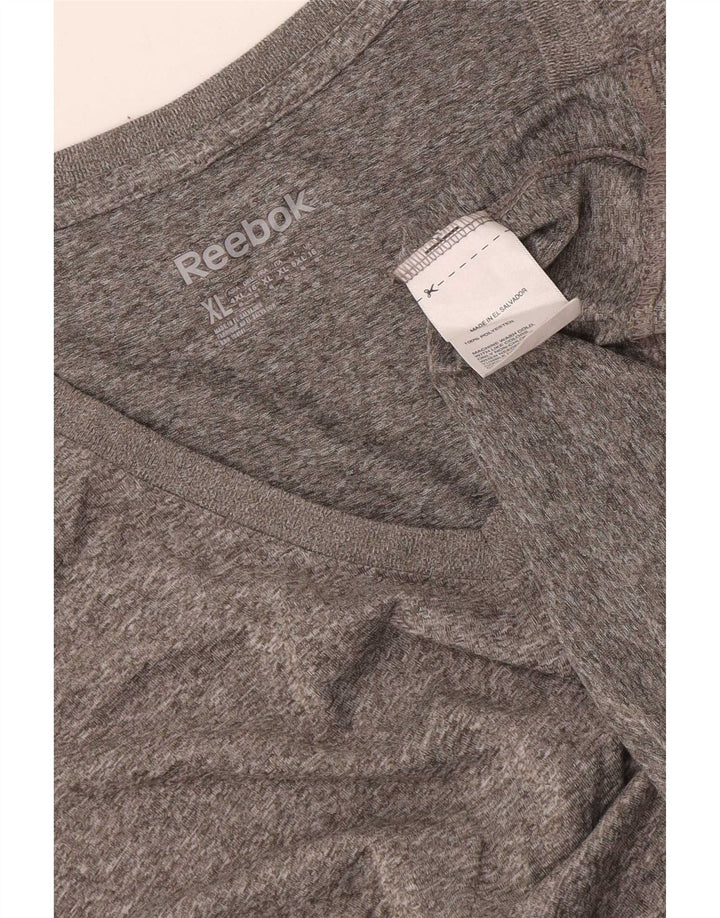 Reebok T-Shirt Femme UK 16 Large Gris Polyester