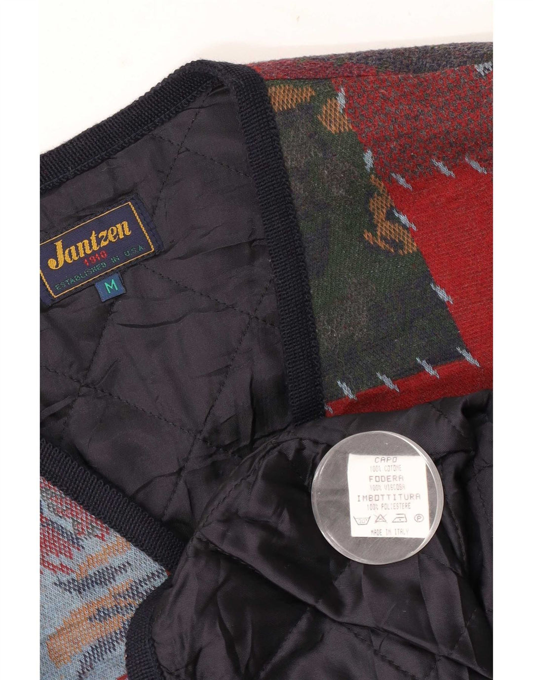 Jantzen Gilet d'hiver pour homme UK 38 Medium Multicolore Patchwork Nouveauté