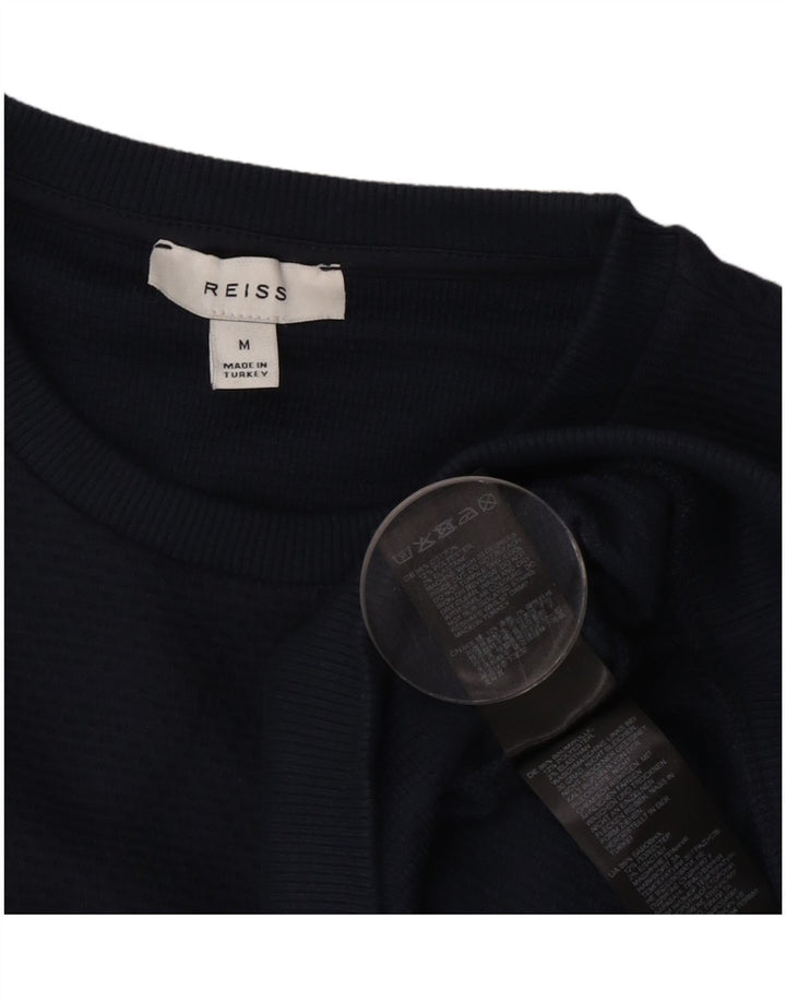 Reiss Pull Col Rond Homme Bleu Marine Moyen Coton