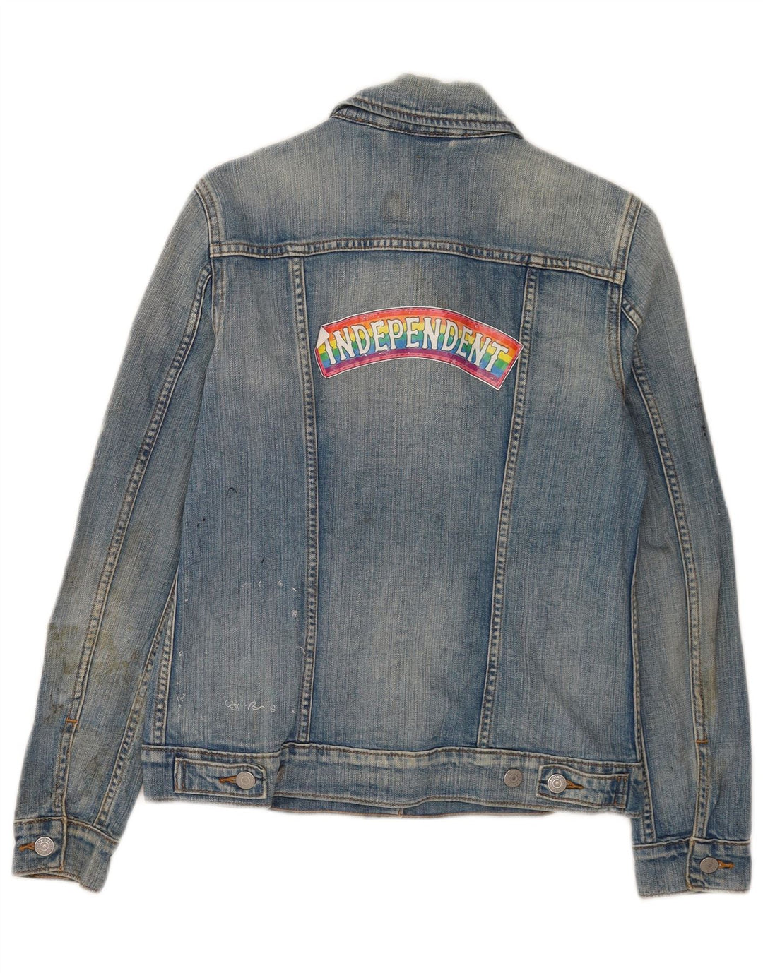 Levi's Veste en Jean Graphique Femme UK 8 Small Bleu Coton