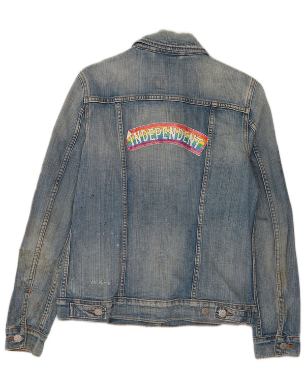 Levi's Veste en Jean Graphique Femme UK 8 Small Bleu Coton