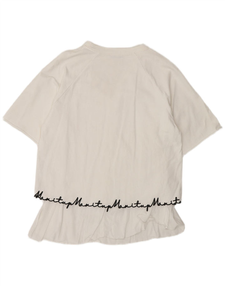 Max & Co. Chemisier graphique surdimensionné pour femme UK 10 Petit coton blanc