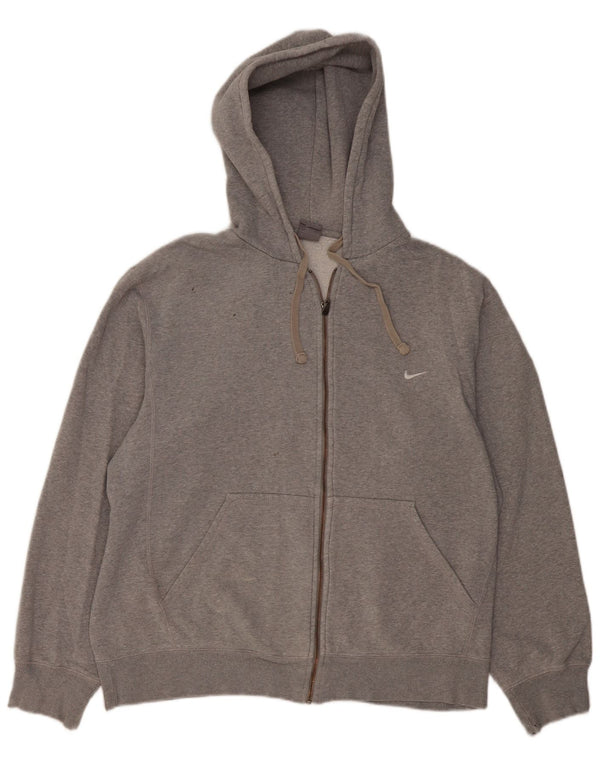NIKE Pull à capuche zippé pour homme XL en coton gris