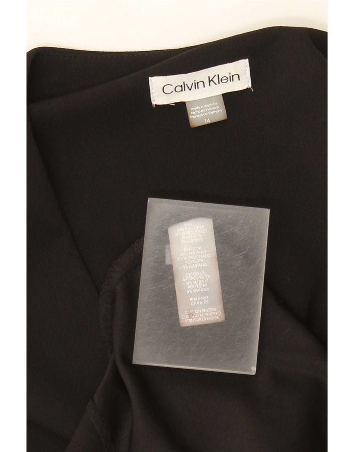Calvin Klein Robe fourreau sans manches pour femme US 14 Large Noir Polyester