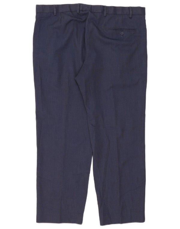 Marks & Spencer Pantalon de Costume Droit Homme W40 L29 Bleu Marine Polyester
