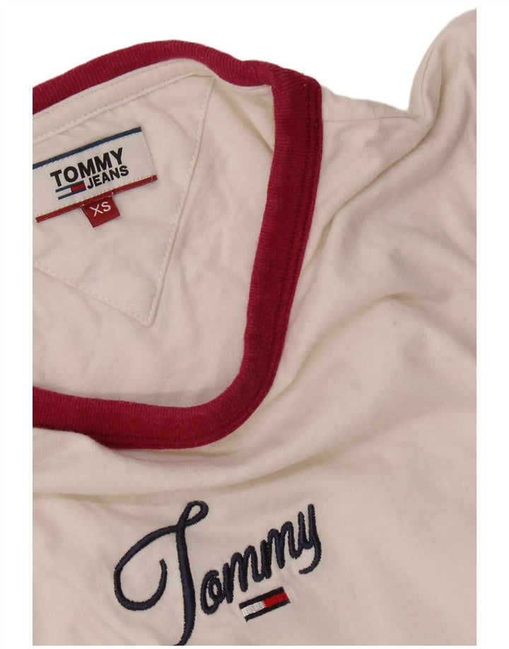 TOMMY HILFIGER T-shirt graphique pour femme UK 6 XS Blanc