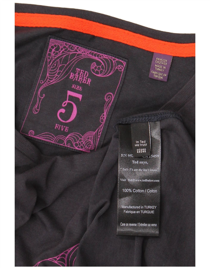 Ted Baker T-shirt graphique pour homme Taille 5 XL Bleu marine Coton