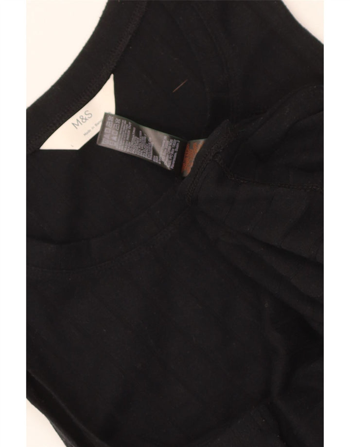 Marks & Spencer Débardeur Femme UK 16 Large Noir Polyester