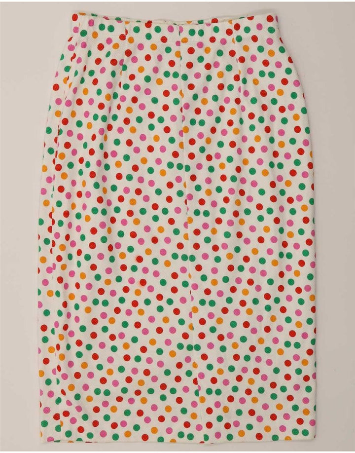 Liola Ensemble jupe 2 pièces 4 boutons pour femme IT 46 Large W28 Blanc à pois