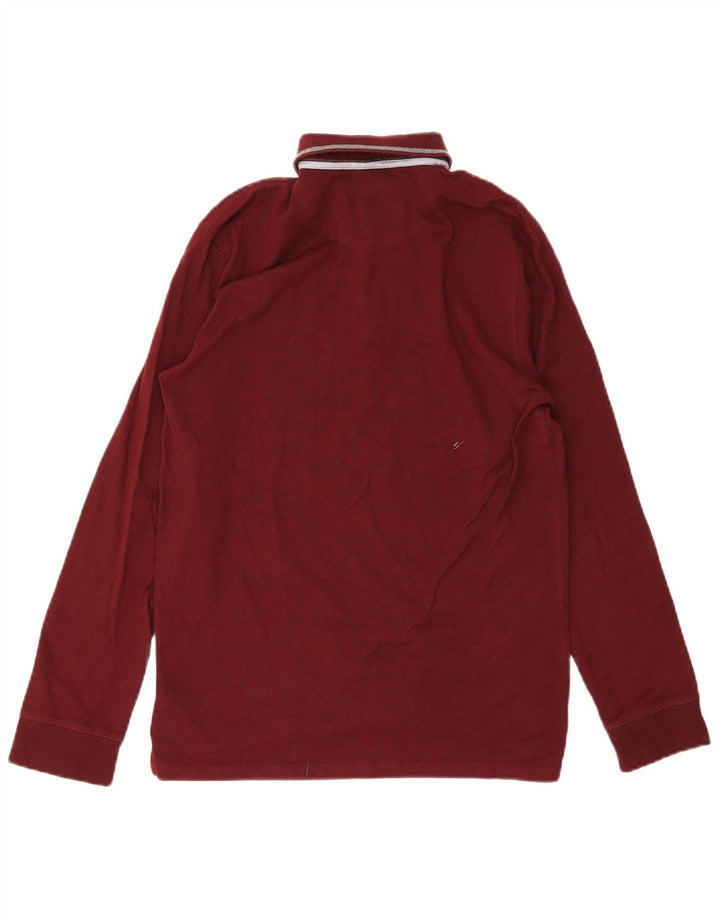 Massimo Dutti Polo à manches longues pour homme Small Bordeaux