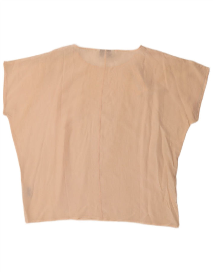 Amaranto Chemisier surdimensionné pour femme UK 16 Grande soie beige
