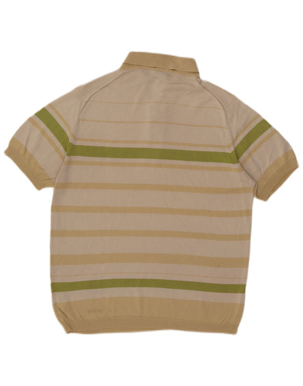 Pringle Polo Homme Coton Rayé Beige Moyen