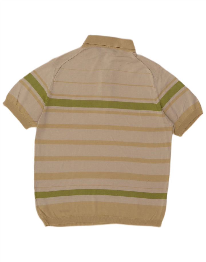 Pringle Polo Homme Coton Rayé Beige Moyen