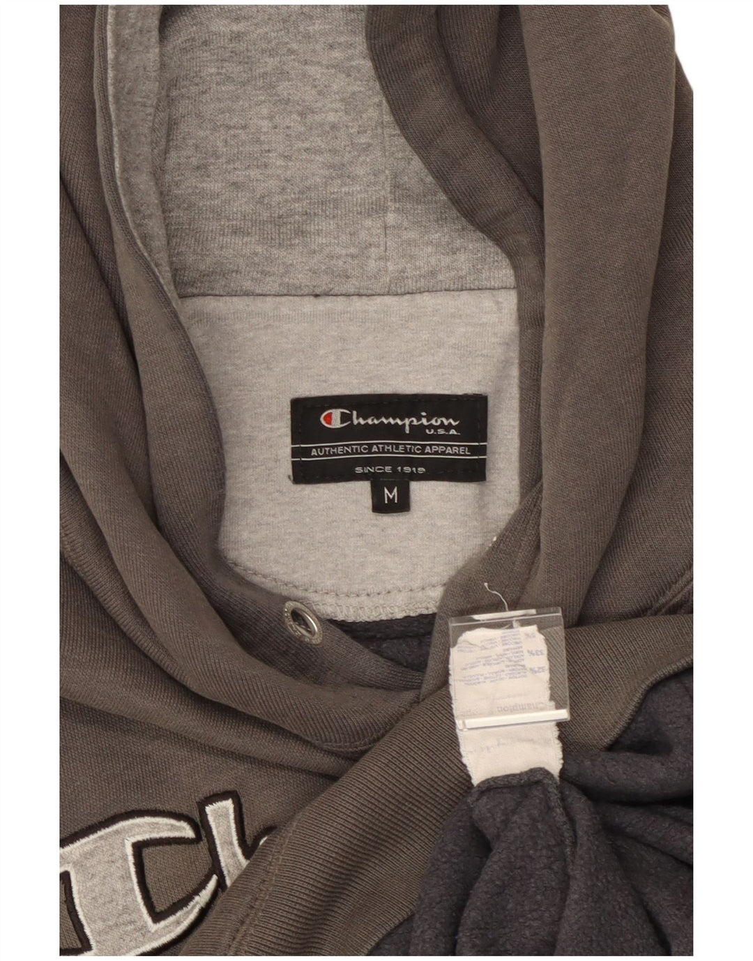 CHAMPION Pull à Capuche Graphique Homme Gris Moyen Coton