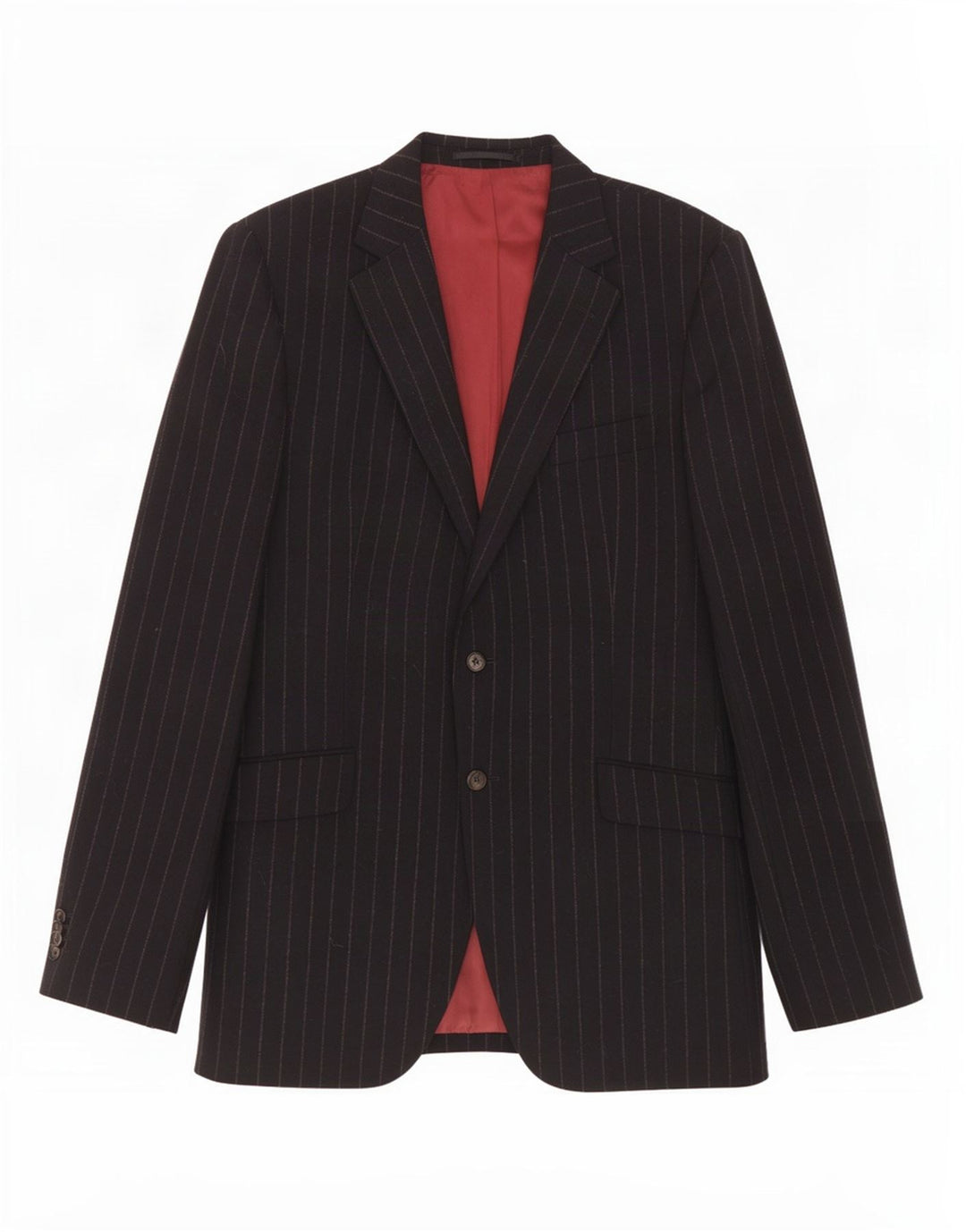 Gant Veste Blazer à 2 Boutons pour Homme UK 40 Grande Laine à Rayures Bleu Marine