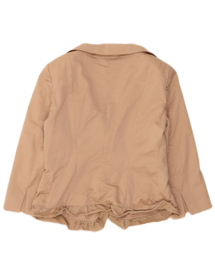 Max Mara Veste blazer courte à 3 boutons pour femme UK 12 laine beige moyen
