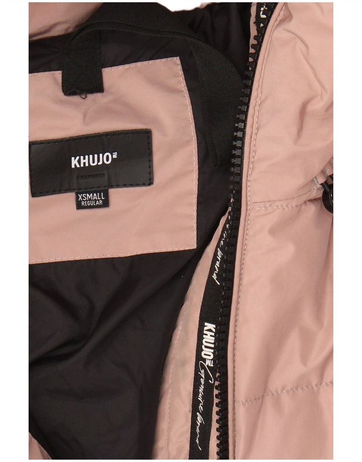 KHUJO Manteau rembourré à capuche surdimensionné pour femme UK 6 XS Rose Polyester