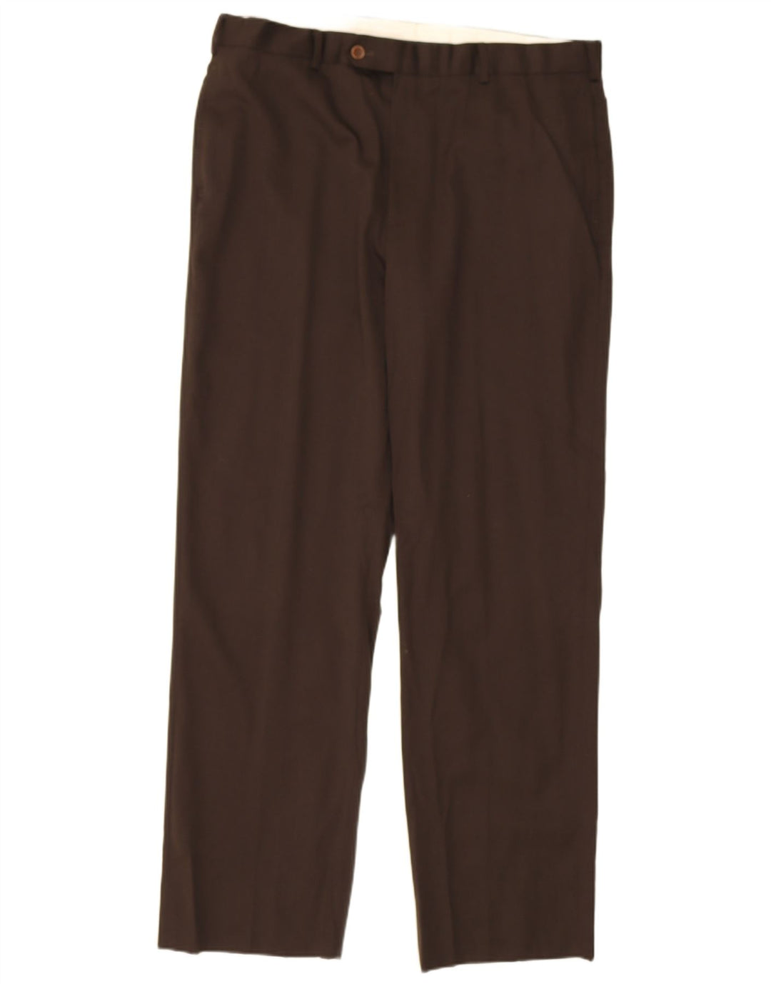 BROOKS BROTHERS Pantalon de Costume Droit Madison Homme W38 L32 Laine Marron
