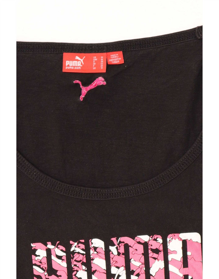 Puma Haut graphique à manches longues pour femme UK 12 Medium Noir