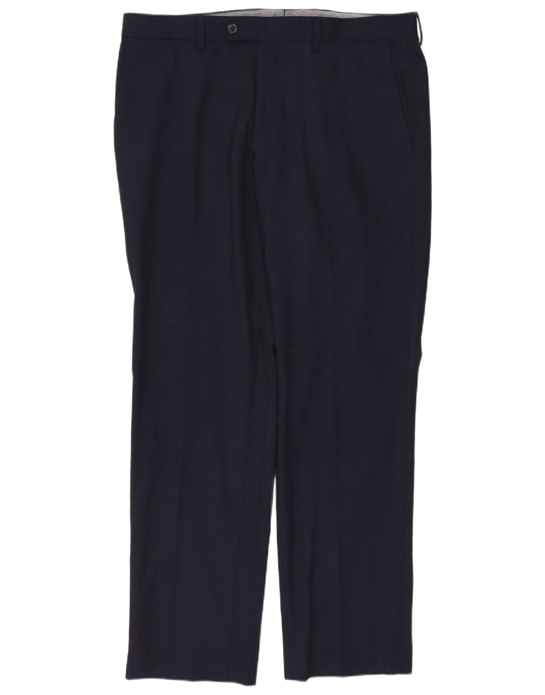CHAPS Pantalon de Costume Droit Homme W34 L30 Bleu Marine Polyester